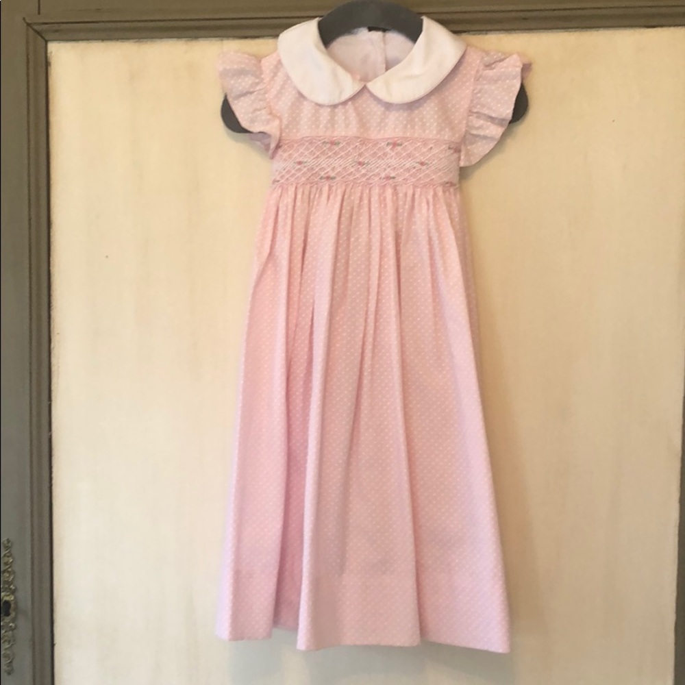 Little Girl’s Pink Smocked Dress 2T